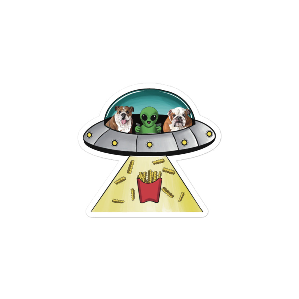 Buffy and Belle UFO Sticker