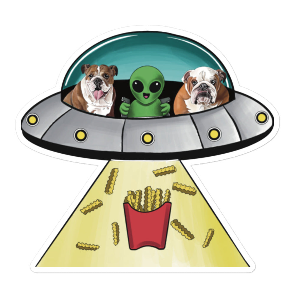 Buffy and Belle UFO Sticker